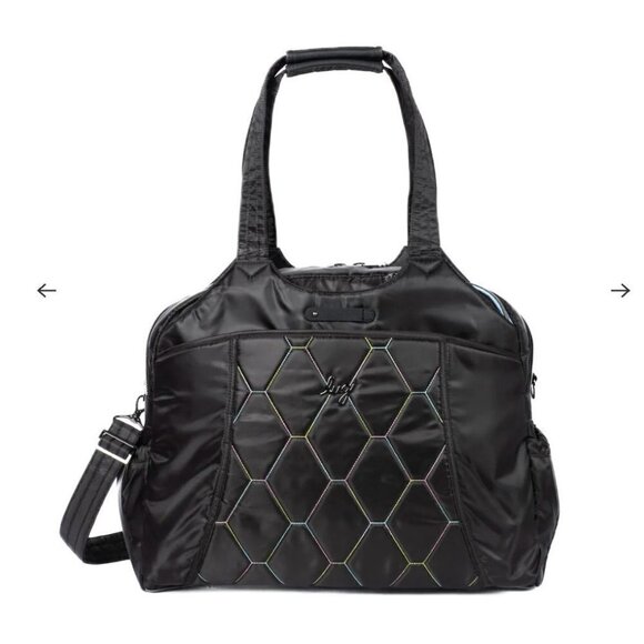 LUG Pontoon 2 Overnight Bag NWT -Black Rainbow Stitch - Picture 1 of 4